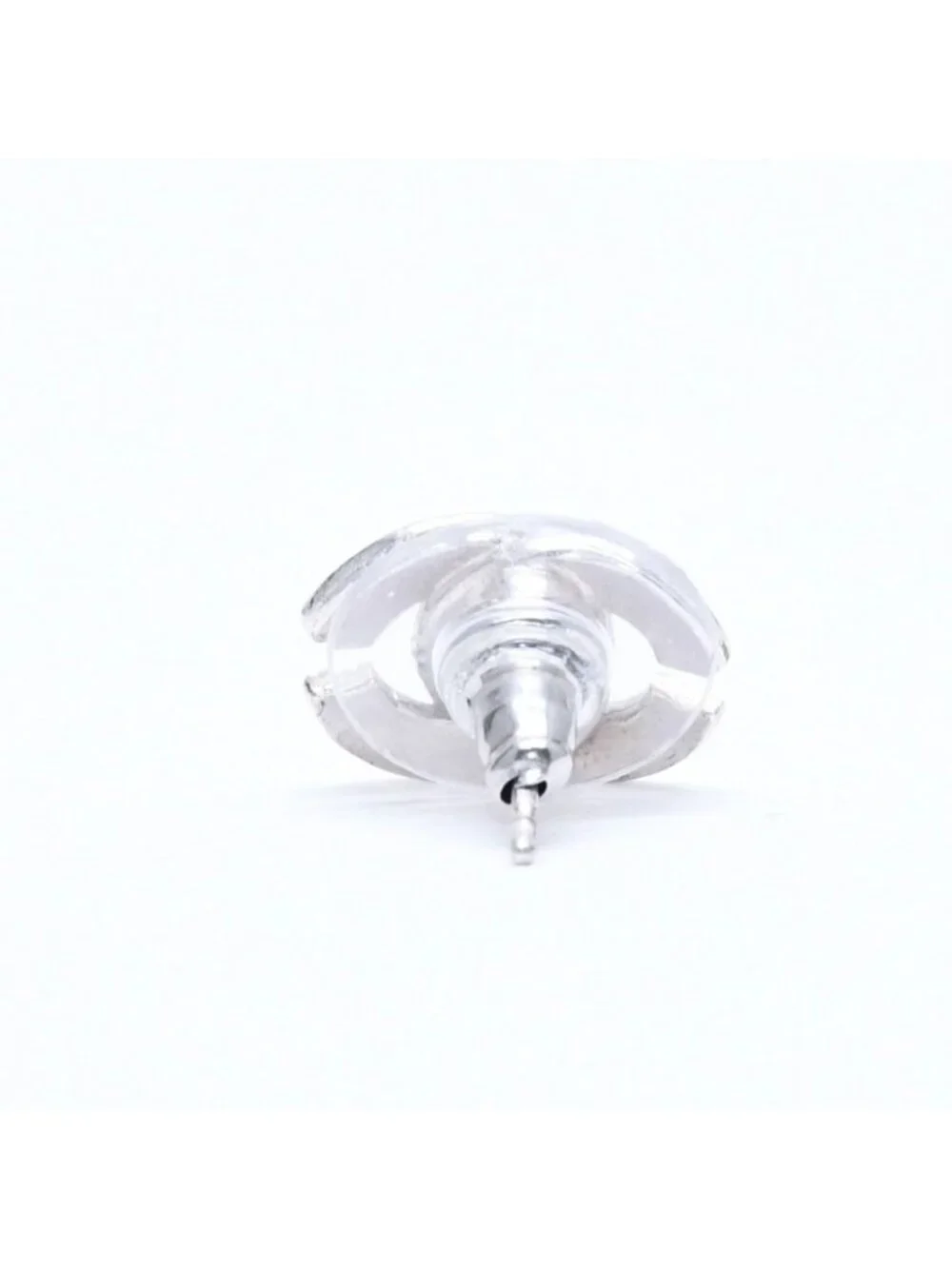 Chanel Earrings CC Logo Silver Metal